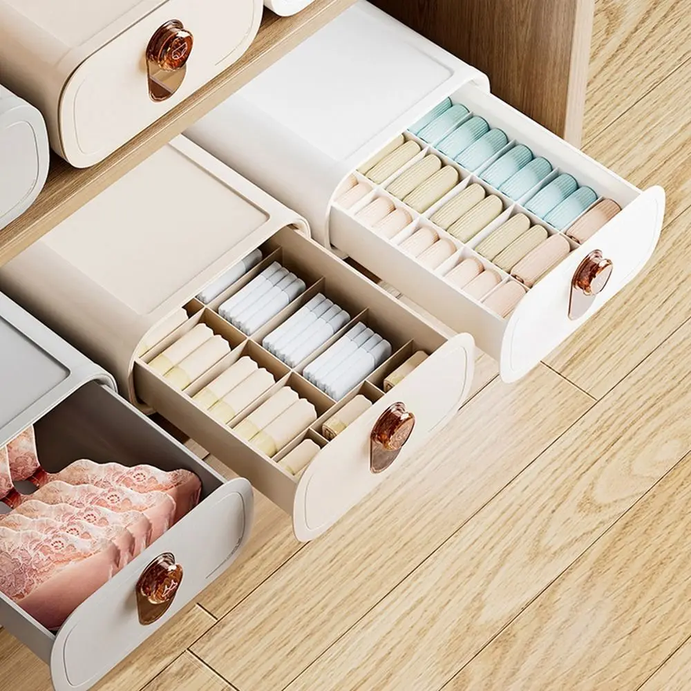 

Plastic Drawer Underwear Storage Box Dustproof Anti-mite Panties Socks Organizer with Aroma Handle Space Saving