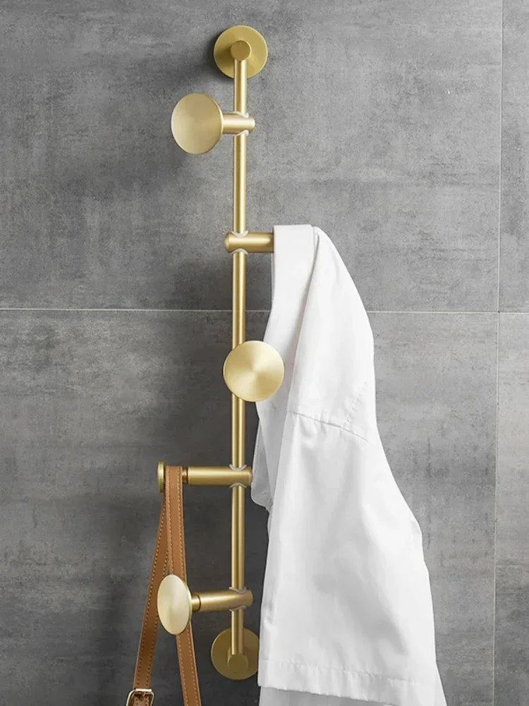 Brass Rotating Hanger, Creative Vertical Pole Rack, Bedroom Coat Hook, Golden Wall Hanging Clothes Organizer,Modern Coat Hanger.