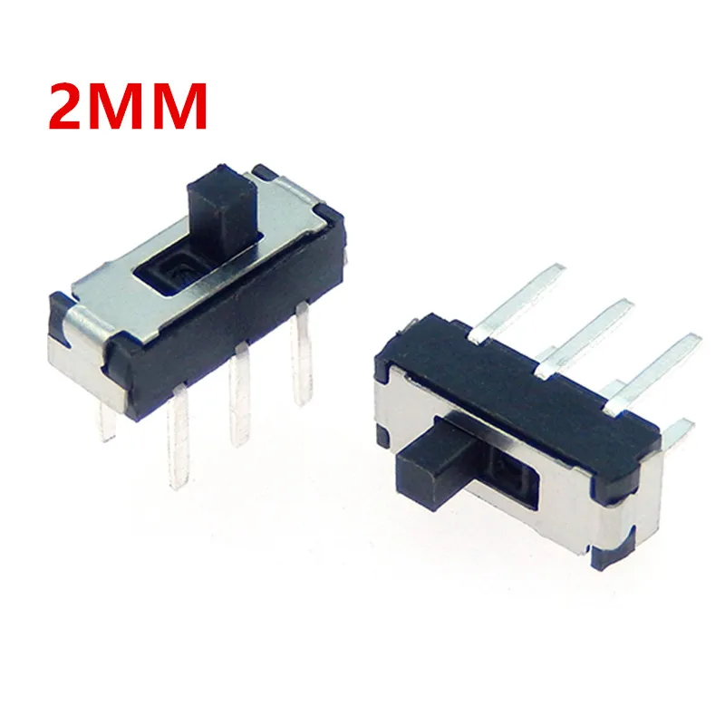 10PCS/Lot New Slide Switch 2 Position 6 Pin Toggle Switch For PCB DPDT Vertical Switch Lever Switchs