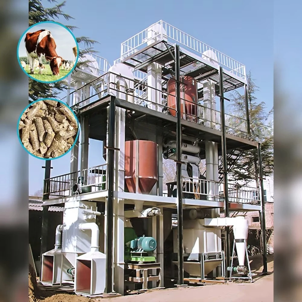 Full Set Livestock Feed Pelletizing Line Chicken Feed Pellet Machine Sheep Feed Pelletizer