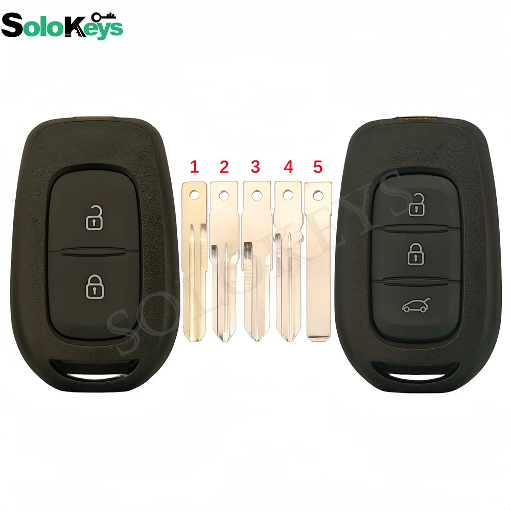 5Pcs/Lot SOLOKEYS For Renault Clio4 Trafic Dacia Logan Lodgy Dokker Duster Sandero Car Remote Control Key Shell With LOGO