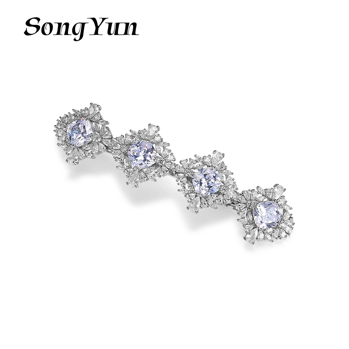 

Ювелирные изделия SongYun: Заколка для волос в корейском стиле с цирконием, медная инкрустация, цветок из циркония, для женщин
