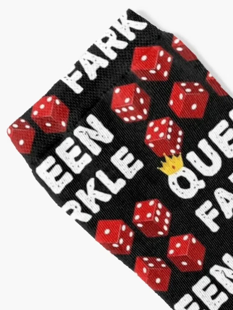 Farkle Queen Funny Dice Game Night graphic Socks gym Stockings man cotton Socks Woman Men's