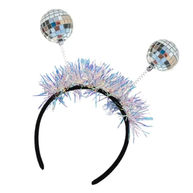 A52E Băng Đô Quấn Tóc Phản Quang Với Bóng Gương Thiết Kế Tiệc Phụ Kiện Hairhoop Cho Lễ Hội Âm Nhạc Rave Họp Mặt Gia Đình