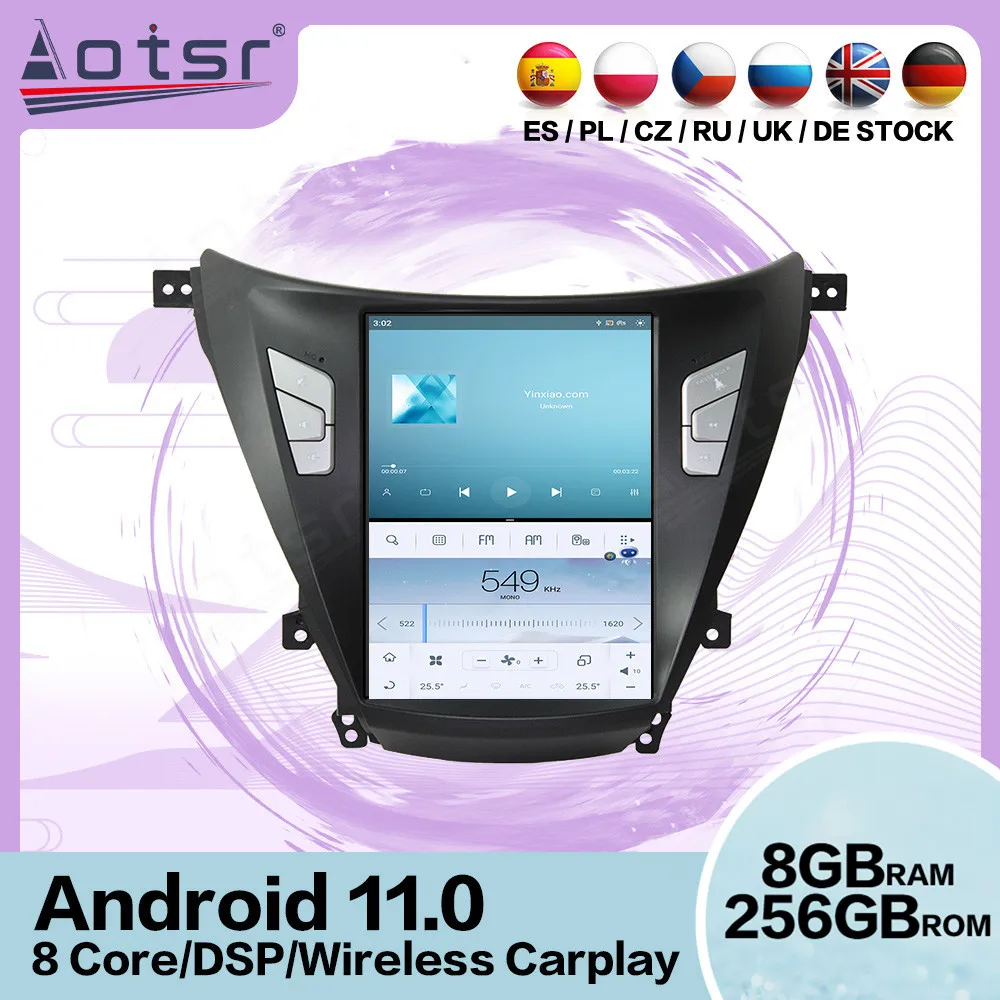 

Автомобильный радиоприемник Qualcomm Tesa с экраном Android 11 для Hyundai Elantra 2016 2017 2018, GPS-навигация, стерео аудио ISP, головное устройство