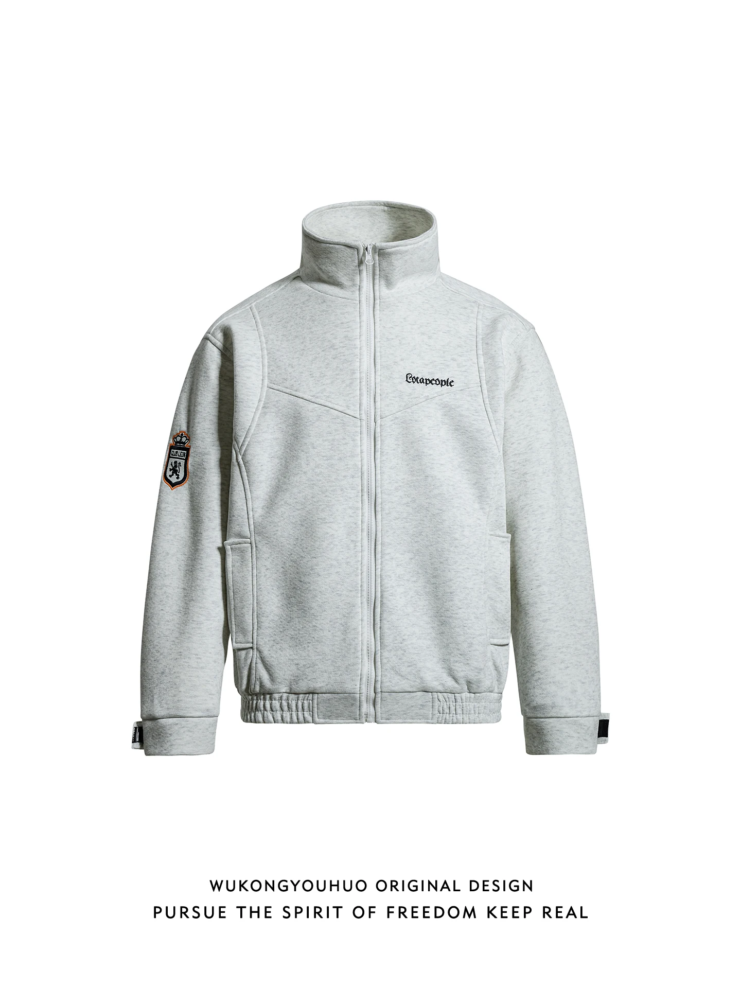 

Весенне-осенний утепленный кардиган-свитер в стиле пэчворк с воротником-стойкой, открытый, в стиле деструктивного дизайна, от трендового бренда, для пар, модель Jaet Coat