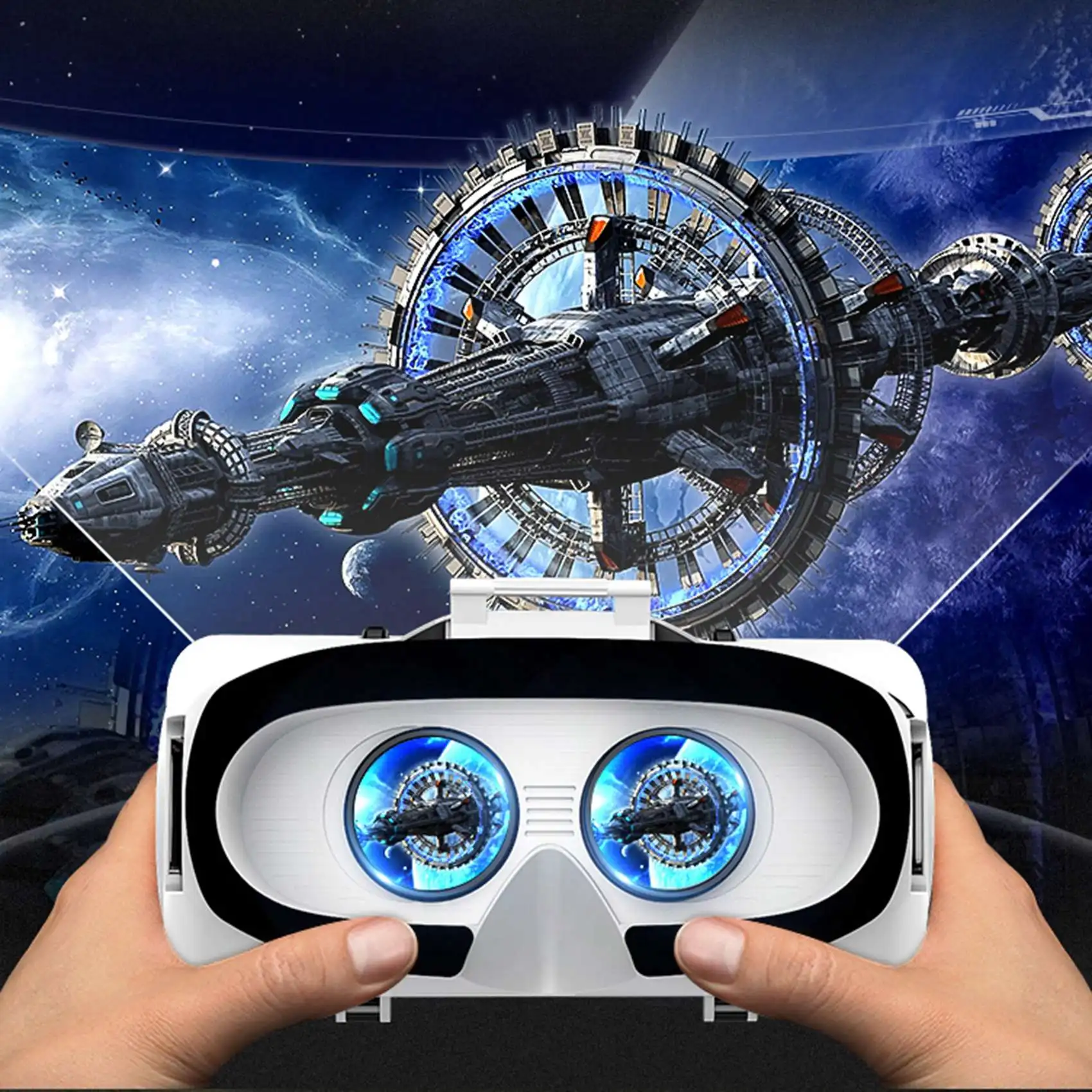 VR 가상 현실 3D 안경 박스, 스테레오 VR, 구글 카드보드 헤드셋 헬멧, IOS 안드로이드용, G06