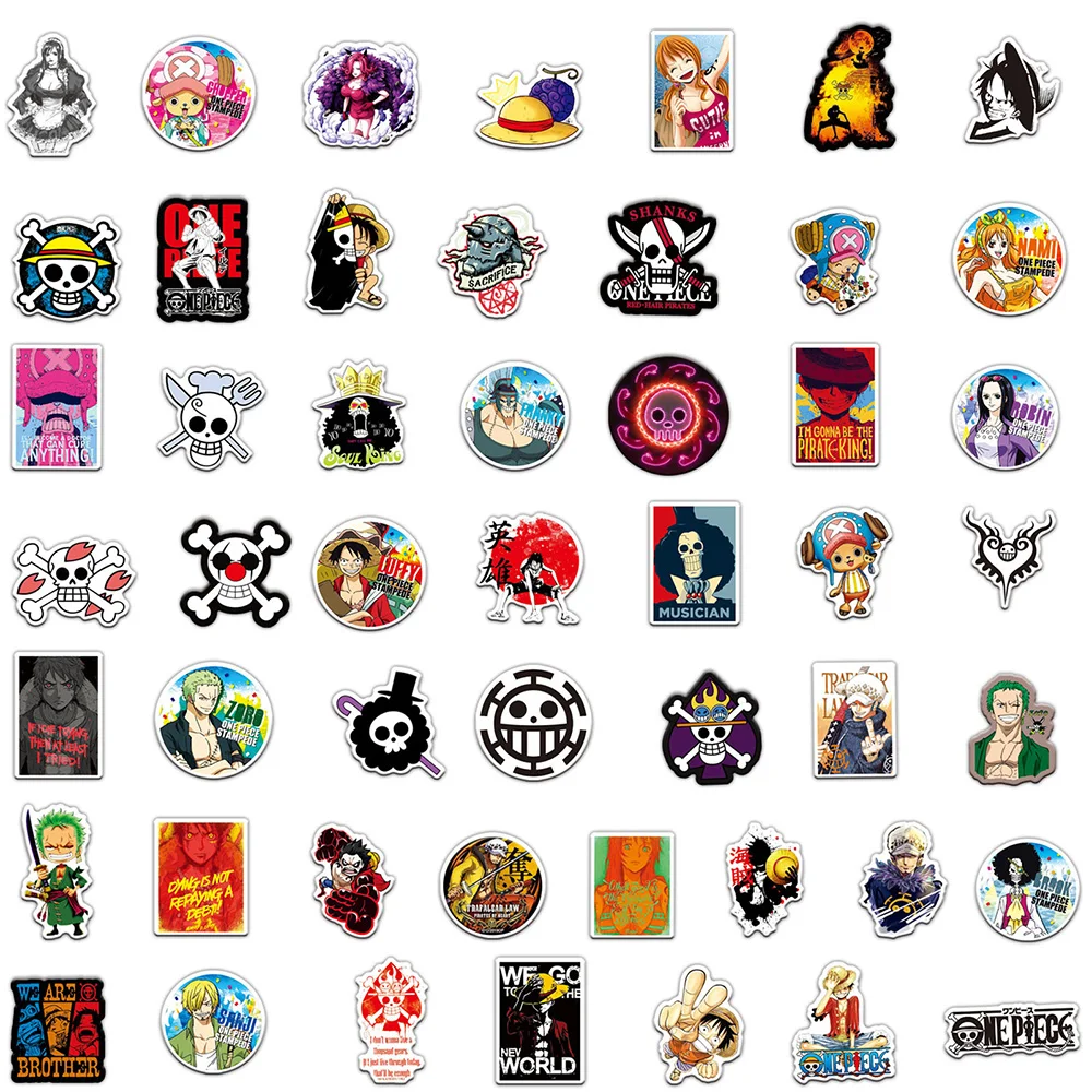 10/30/50/100 Stück ONE PIECE Japanische Anime-Aufkleber DIY Handy Motorrad Gepäck Laptop Coole Cartoon-Sticker Dekoration Spielzeug – Detail 5