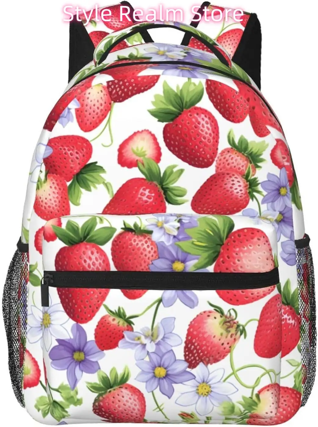 

laptop bag back to school Funny Strawberry Lightweight Laptop Backpack Lightweight Multipurpose Travel Casual Daypack Unisex Col