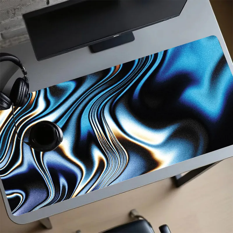 Large Gaming Mouse Pad Non-Slip Desk Mat Abstract Liquid Pc Accessories Pad for Computer Mouse Mat Set Up Table Mat Extended Pad