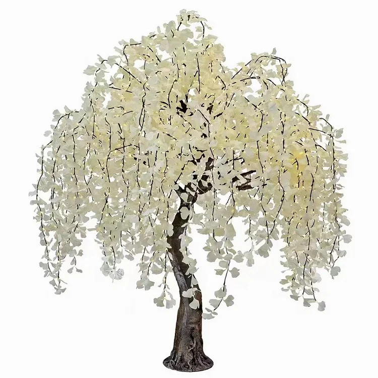 

Wholesale Outdoor Wedding Garden Landscape Christmas Festival Street 10ft Artificial Luminous White Led Ginkgo Tree Light