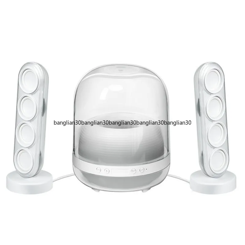 Glazed 4th Generation Subwoofer  Speaker Home Desktop Wireless Computer Pair Box Ambient Light Stereo Bluetooth