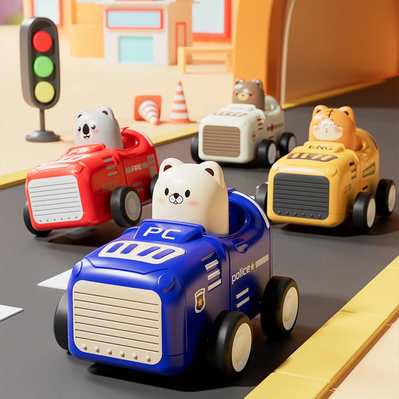 

Cute Animal Styled Engineering Fire Truck Press Inertia Toy for Children's Fun