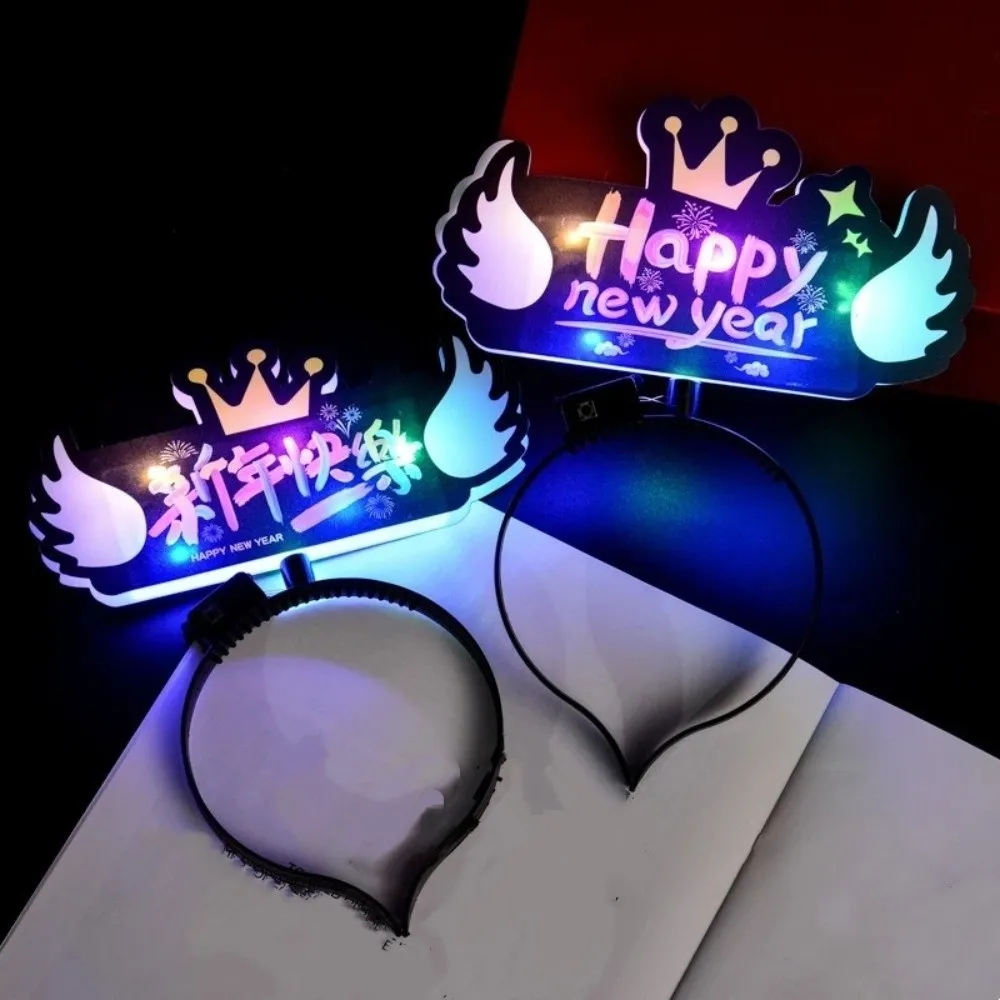 

Creative Plastic LED Glow Hair Bands Fun Cartoon New Year Glow Sticks Glowing in Dark Luminous Rod New Year Party
