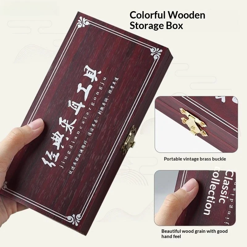 20 Pieces Set Ear Picking Set Luminous Ear Spoon Scoop, Spiral Ear Scoop, Goose Feather Stick Dropper Tweezers With Wooden Box