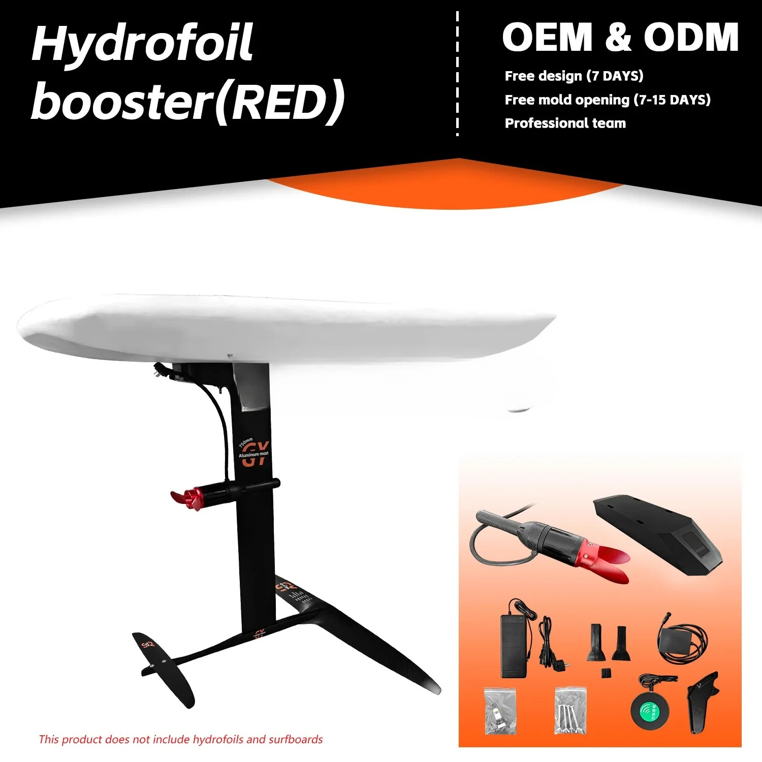 2024 Hot Sale Hydrofoil Motor Carbon Foil Drive Booster New Surf Assist Efoil Battery Hydrofoil Assist Propeller for Waterplay
