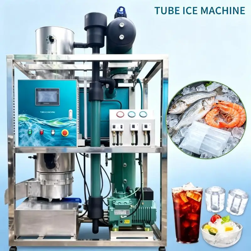 Stainless Steel Commercial Tube Ice Machine Automatic Ice Maker Fast Ice Production for Beverage Service