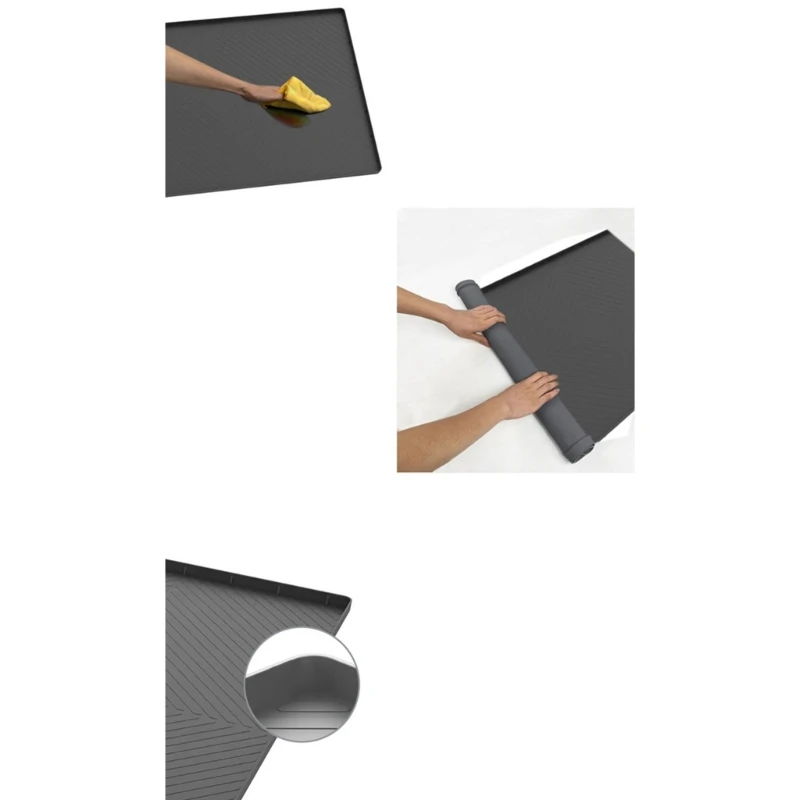 N0HB Silicone Mat Absorbent Water-proof Sink Protectors Under Sink Mat for Kitchen