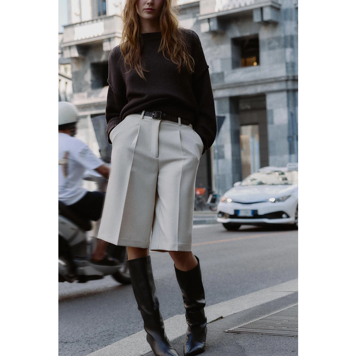 شتاء جديد المرأة عارضة مطوي تصميم سستة عالية الخصر مربوط السراويل الطويلة ort عالية الخصر سستة ألياف البوليستر السيدات #3