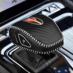 Car Leather Gear Head Protector Shift Knob Cover for Hongqi Hs3 Hs5 Hs7 H6 HQ9 2023 2024 2025 Gear Shift Collars Accessories Kit