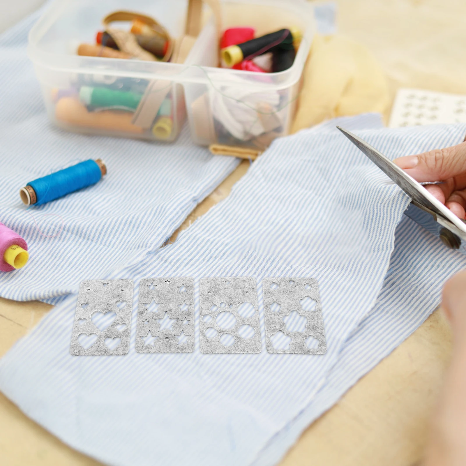 

10 Set Felt Template Kit Craft Tool for Felting Needle Pattern Mold Stencil Applique Heart