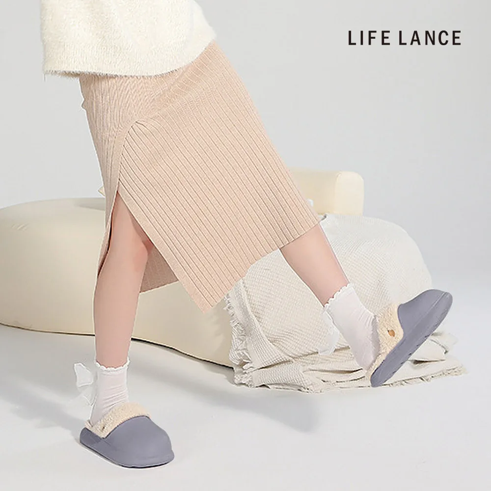 شبشب داخلي من الصوف من LifeLance - خفيف الوزن، دافئ، معزول، مقاوم للماء، مكتب، غرفة المعيشة، تقليل الضوضاء، شبشب شتوي، شباشب شتوية من مادة إي في إيه ماليلسيليونجي