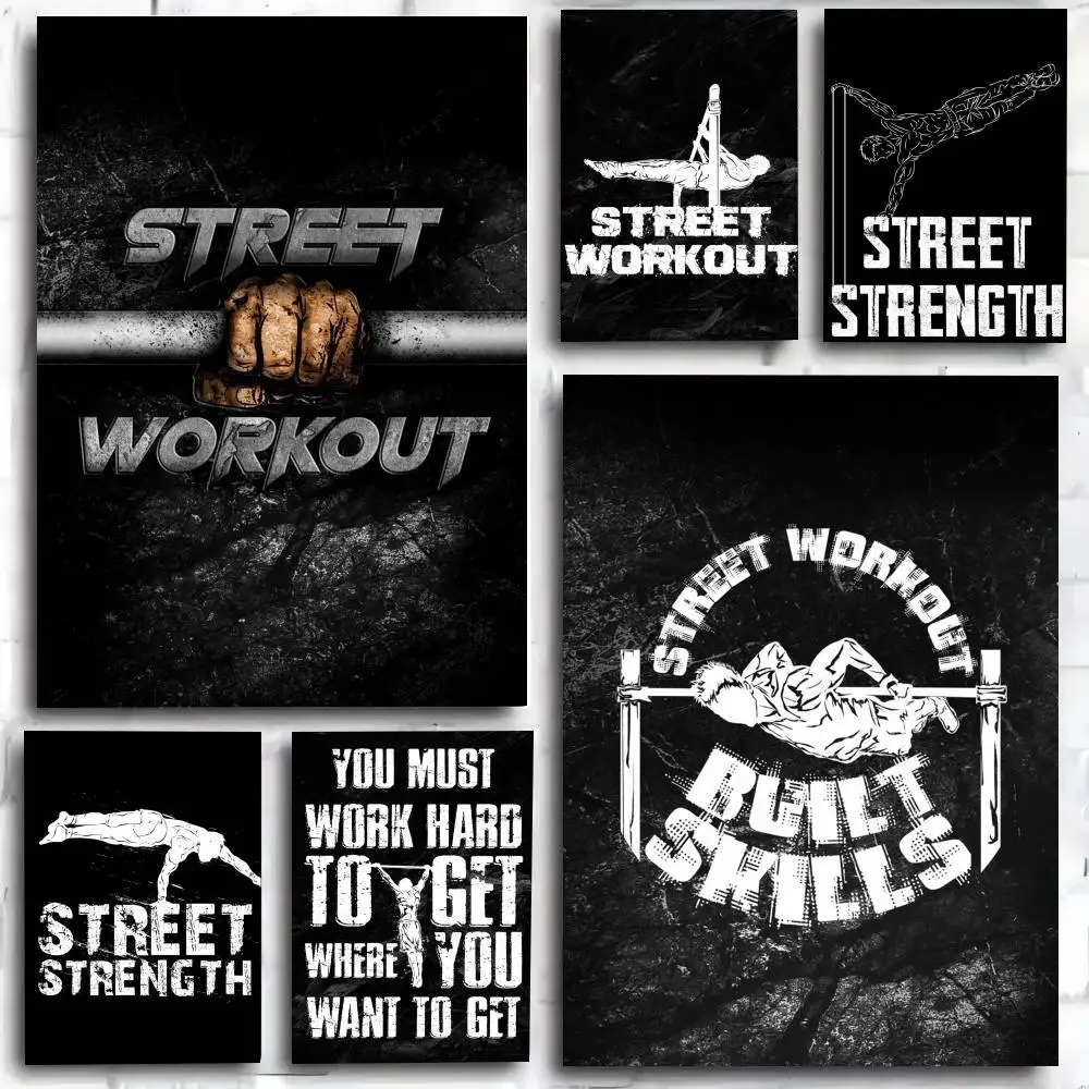 Calisthenics Strength Fitness Inspired   Poster and Prints Wall Art Pictures for Modern Bedroom Game Room Home Decor