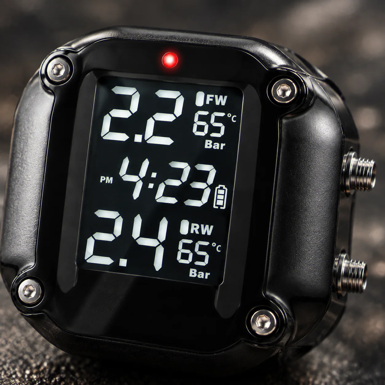 HTMCK Motorcycle Wireless Tire Pressure Monitor Digital Display External Detector M5 Combination for Vehicle Safety