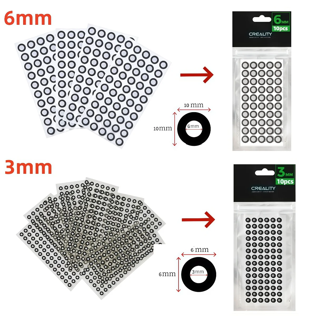 

Creality 3mm/6mm 3D Scanning Markers for 3D Scanner, Accurate Tracking Dots, Reference Point Markers (3mm 840Dots/6mm 500Dots)