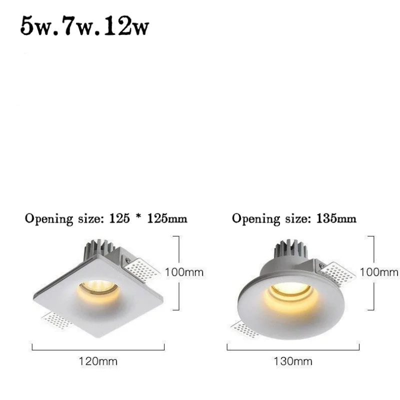 Wpuszczana lampa sufitowa typu Downlight LED z wbudowanym antyodblaskowym reflektorem bez obramowania w salonie oświetlenie domu w sypialni 12w