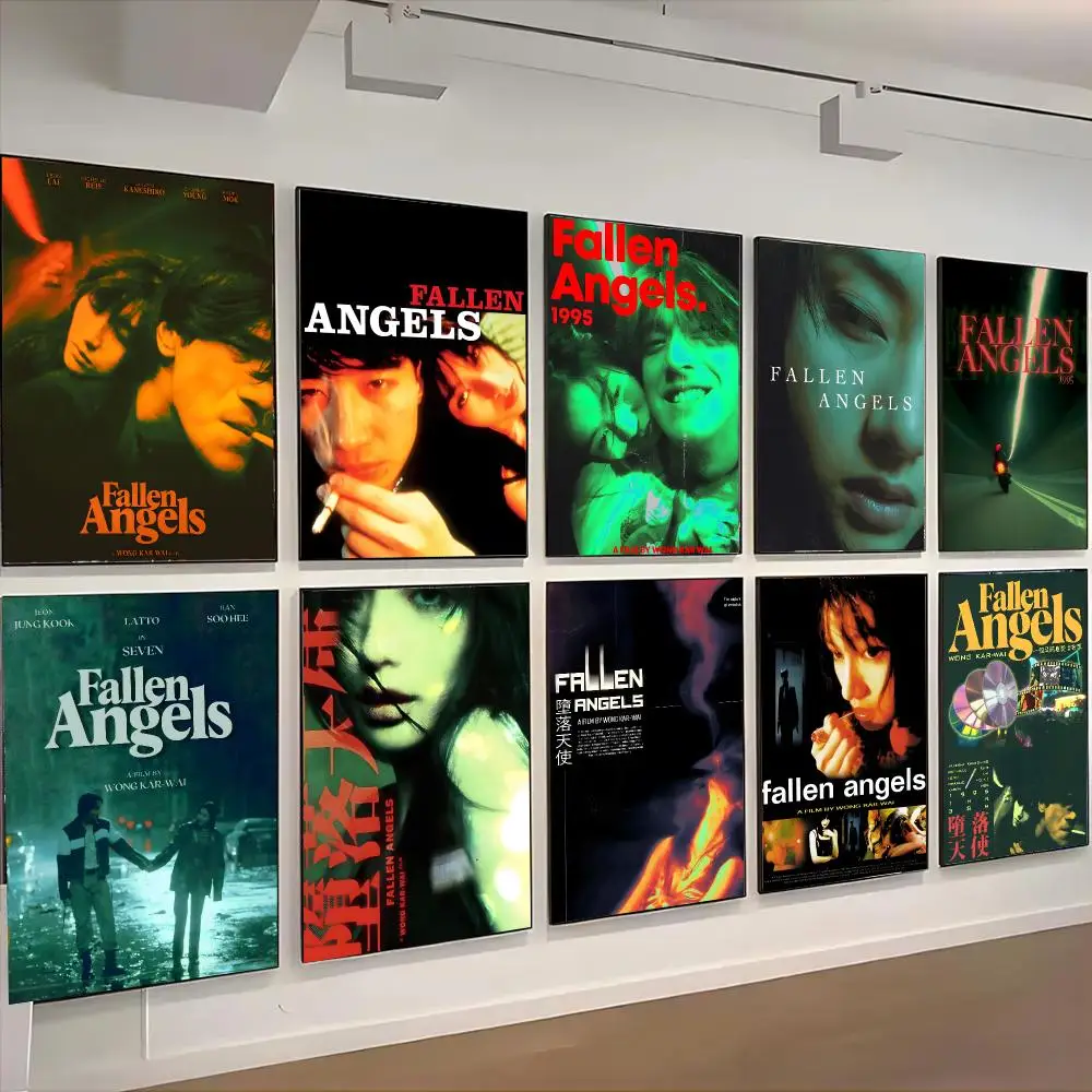 Fallen Angels Movie Retro Hongkong Poster Self-adhesive Advanced Aesthetic Printing Paper Wall Art for Living Room Home Decor