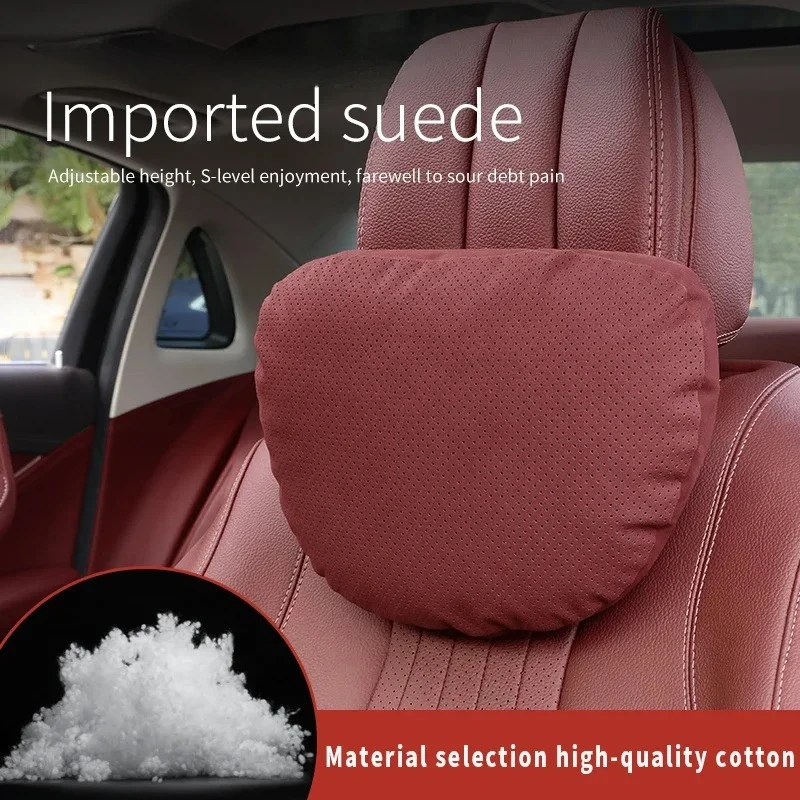S-level Headrest Neck Pillow Car Seat Waist Pillow Super Soft Protector Neck Compatible For Tesla Audi Benz BMW Cars Interior