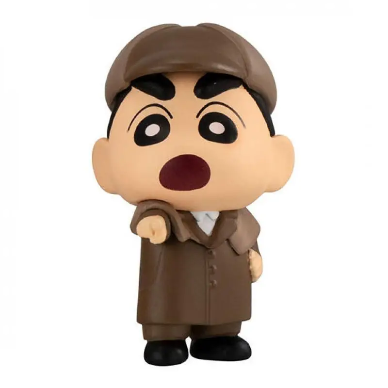 5 unids/set Crayón BANDAI genuino Shin-chan famoso detective Shinnosuke Nohara Hiroshi estilo personaje Twist Egg modelo juguetes regalo