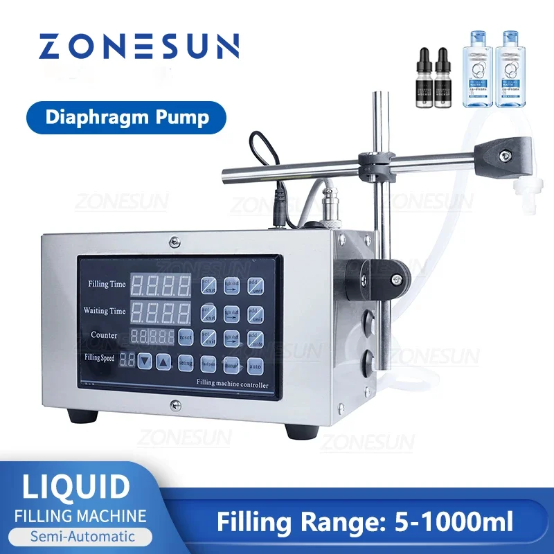 

ZONESUN Liquid Filling Machine GFK-280 Semi-Automatic Diaphragm Pump Filler Beverages Drinks Cosmetics