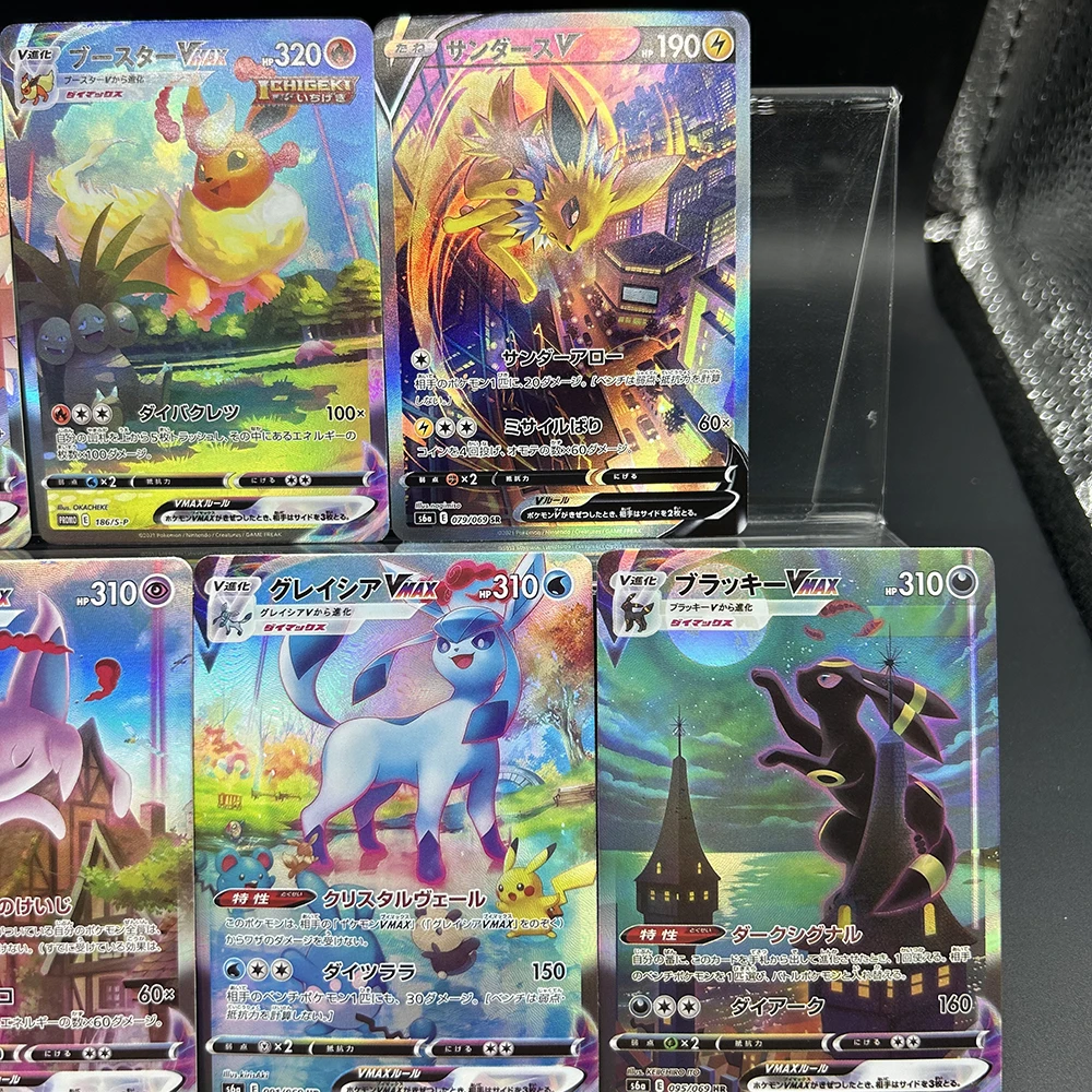 Karta kolekcjonerska DIY PTCG Eevee Family Umbreon Vmax Eevee Heroes Evolving Skies 095/069 Japońska Karta Folio Efekt Pryskający Światło