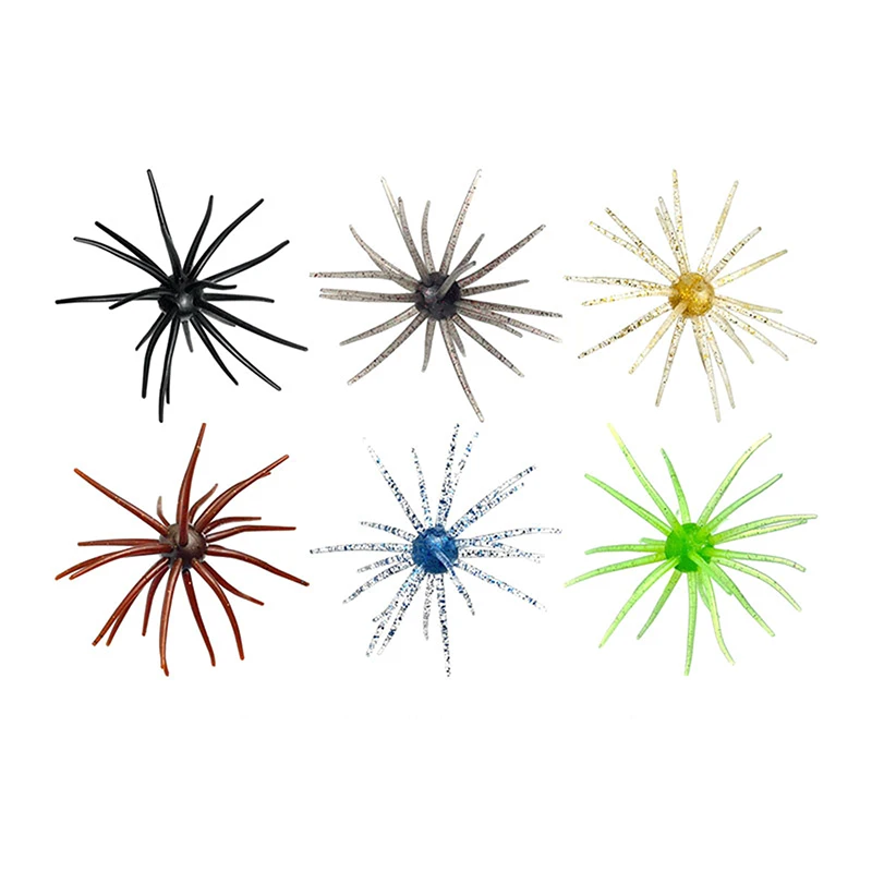 1/2Pcs Water Gall Ball Fishing Lure Simulated Sea Urchin Lures Soft Silicone Worm Lure Sinking Bait For Bream Sea Bass Tilapia