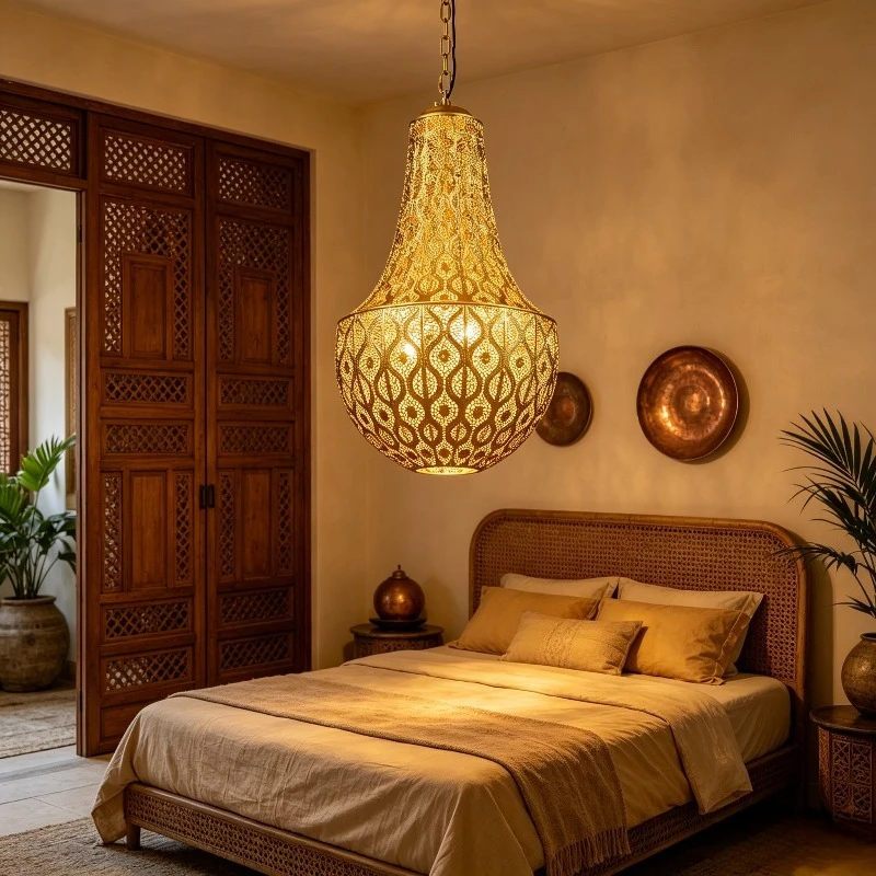 Moroccan Retro Hollow Out Pendent Lights Designer Artistic Atmosphere Decor Fixture Living Room Restaurant Bedroom Hanging Lamps