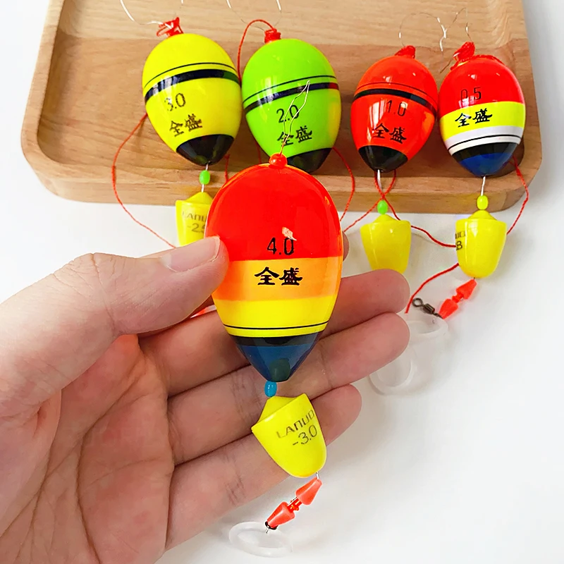 New ABS Float Set Outdoor Ocean Rock Sea Fishing Float Transfer Line 0.5-4.0 Bobber with Cotton Knot Stopper Buoy Fishing Tackle