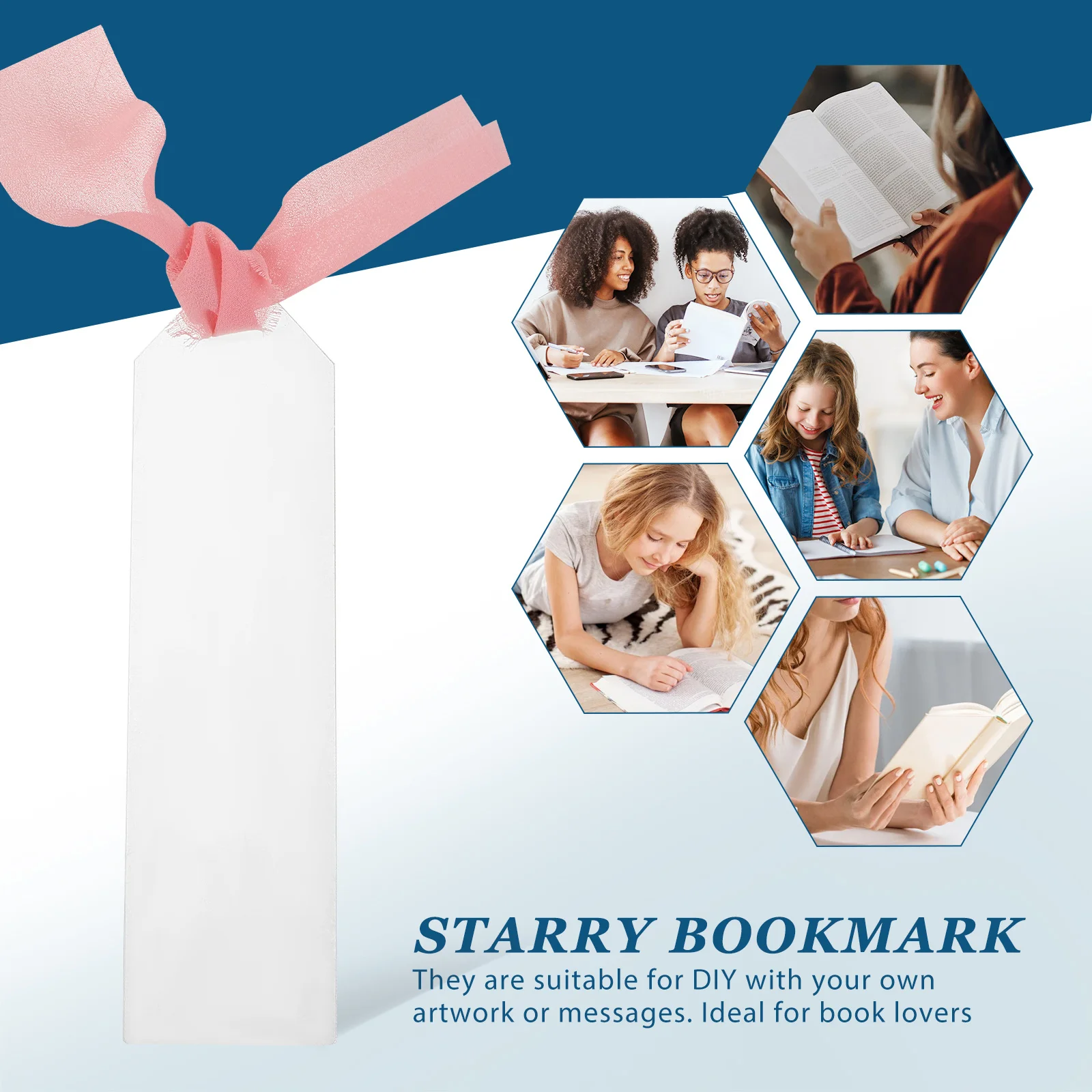 

40Pcs Clear Acrylic Bookmarks DIY Craft Blanks Transparent Reading Page Markers Bulk Blank Book Marks for Kids Adults