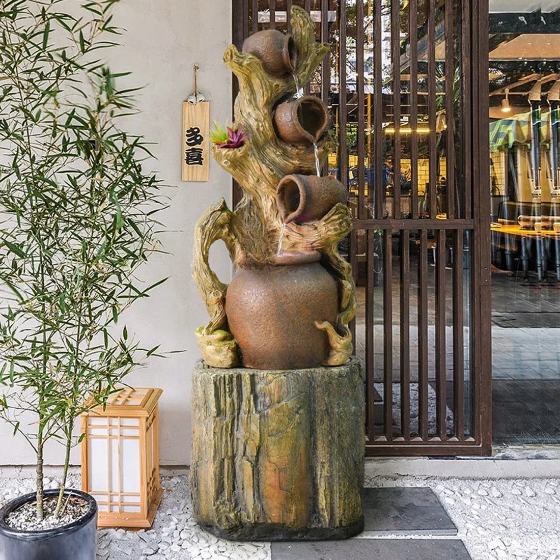 New Chinese style landscape flowing water ornaments living room office tea room porch feng shui lucky Zen home decoration 5