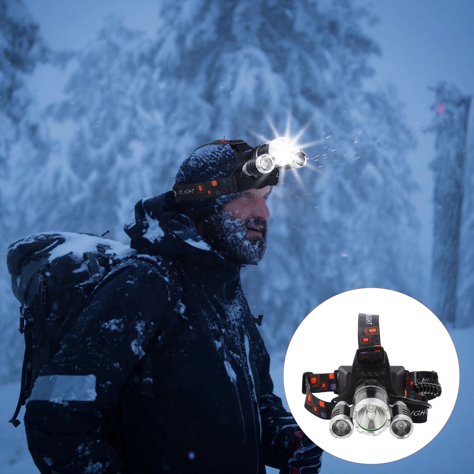 

Led Headlamp 6000 Lumens Waterproof Flashlight Light For Outdoor Sports Operated Eye Protection Lightweight