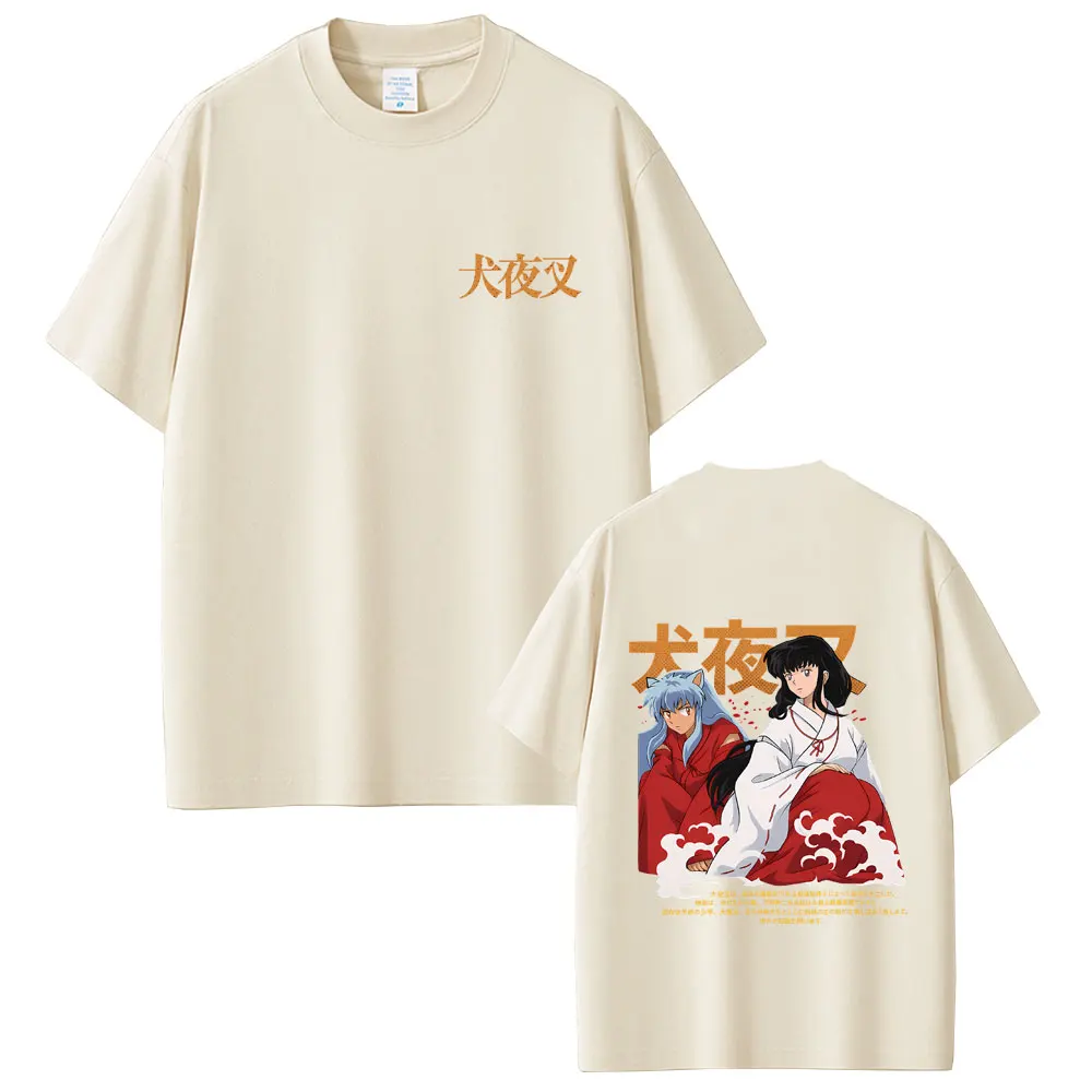 Anime Inuyasha Kikyo Graphic T-shirt Men Women Fashion Casual Vintage Streetwear Men's Funny Cartoon Oversized Crewneck T Shirts