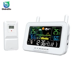 Weather Station Alarm Clock Sunrise and Sunset Thermometer Hygrometer with Wireless OutdoorSensor Temperature Humidity Monitor