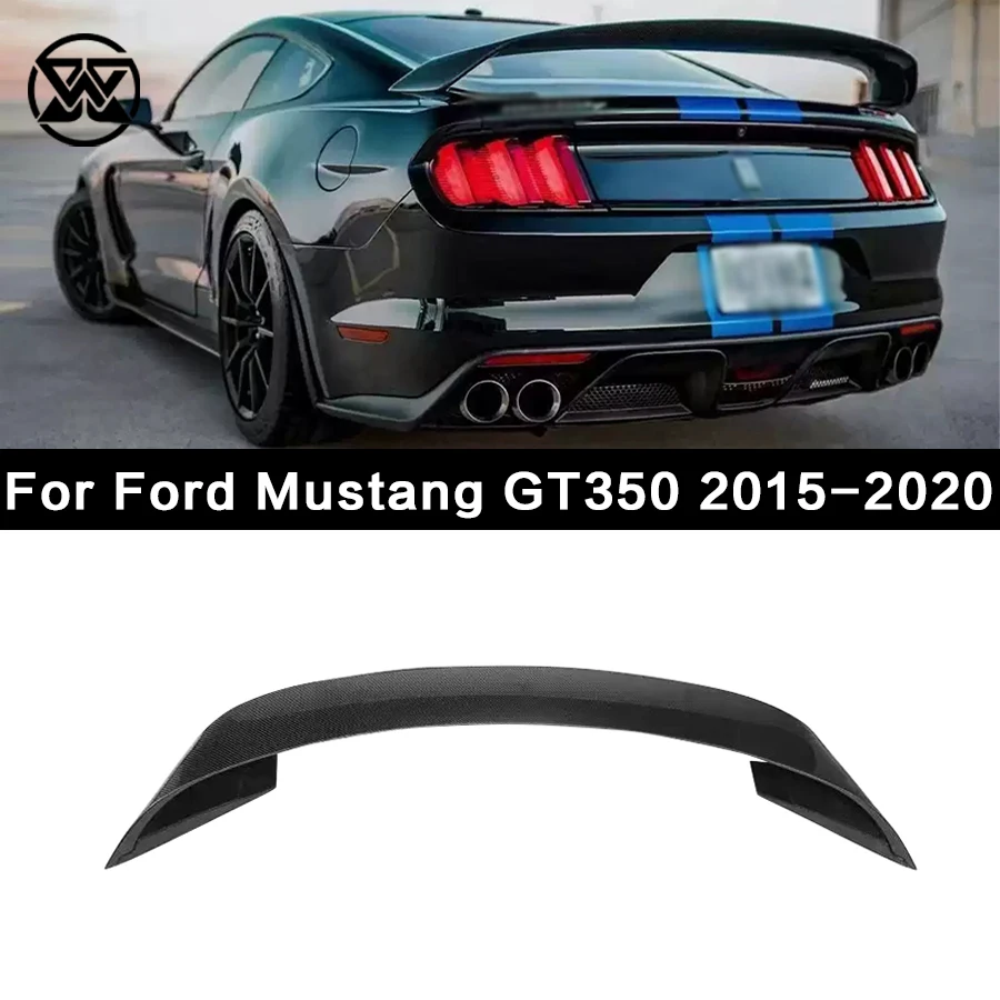 لفورد موستانج GT350 2015-2020 ألياف الكربون الخلفي غطاء صندوق السيارة المفسد التمهيد الشفاه الذيل الجناح الفاصل قطع غيار السيارات الجسم أطقم