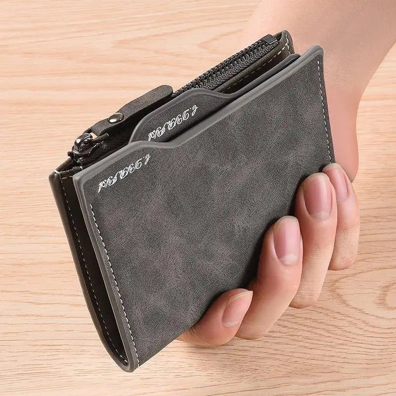 Men's Short License Protection Case Wallet Multifunctional  Card Holder Korean Style Bifold Nylon  Student Friendly