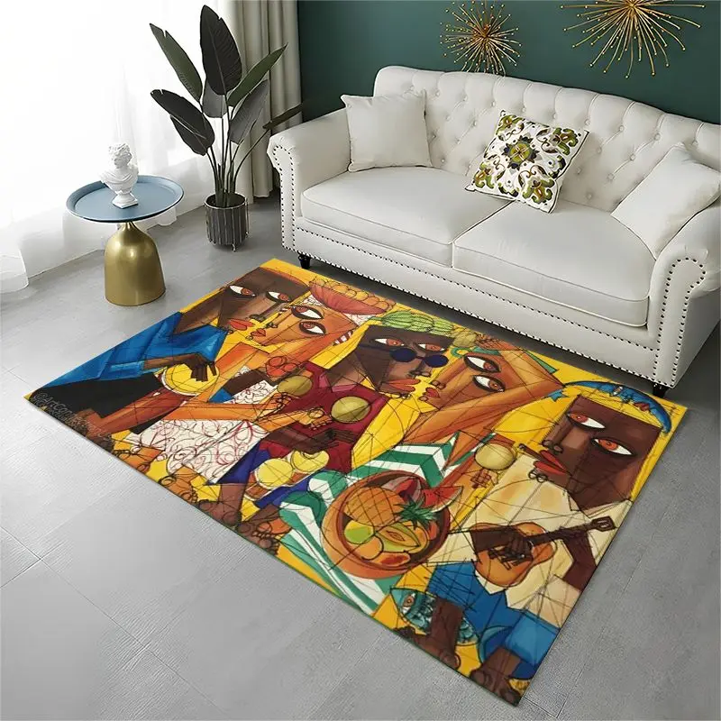 Africa Ethiopian Art Tradition Custom Large Area Rug Non-slip Carpet for Bedroom Living Room Sofa Doormat Home Decor Floor Mat