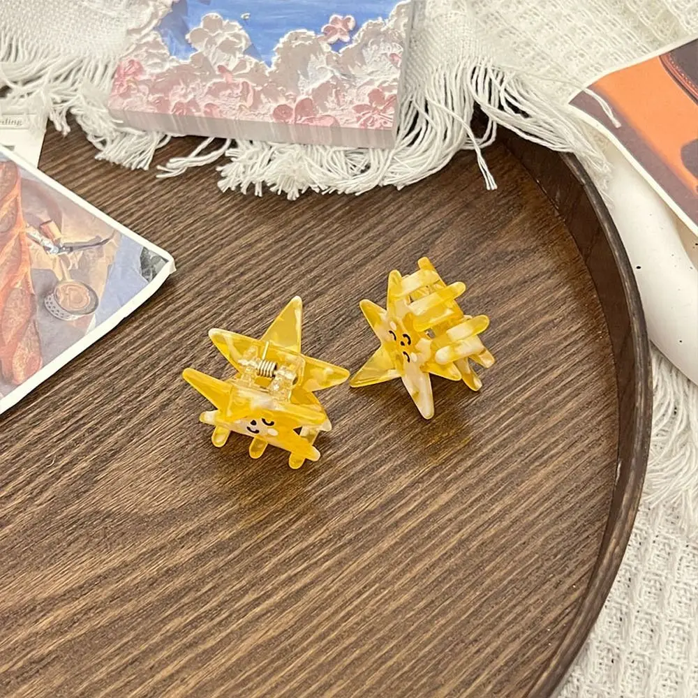 Clip Girls Hairpins Fashion Headdress Ponytail Holder Croissant Korean Hair Clips Women Hairgrips Cloud Star Acetate Hair Claw