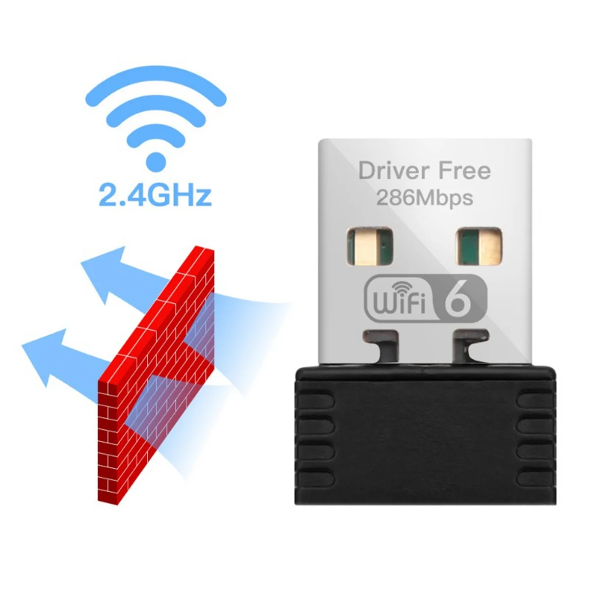 Draadloze Wifi 6 Adapter Ax286 802.11ax 2.4Ghz Gratis Driver Usb Netwerkkaart Voor Win7/10/11 Computer Mini Wifi Receptor