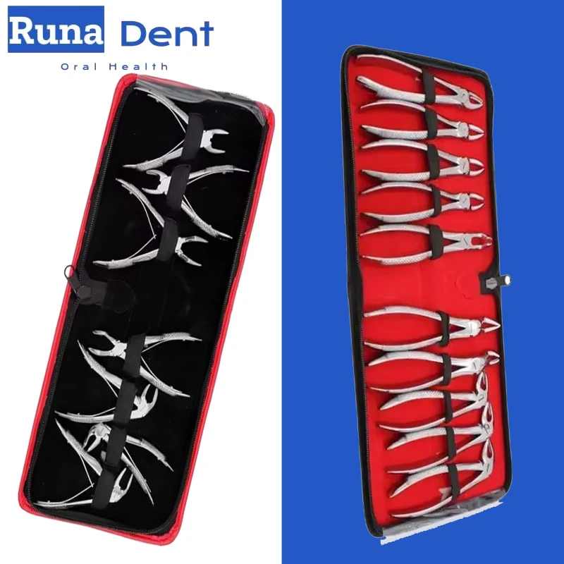 

Dental Forceps Stainless Steel Tooth Extraction Forcep Pliers 7pcs Children 10pcs Adult Extraction Kit