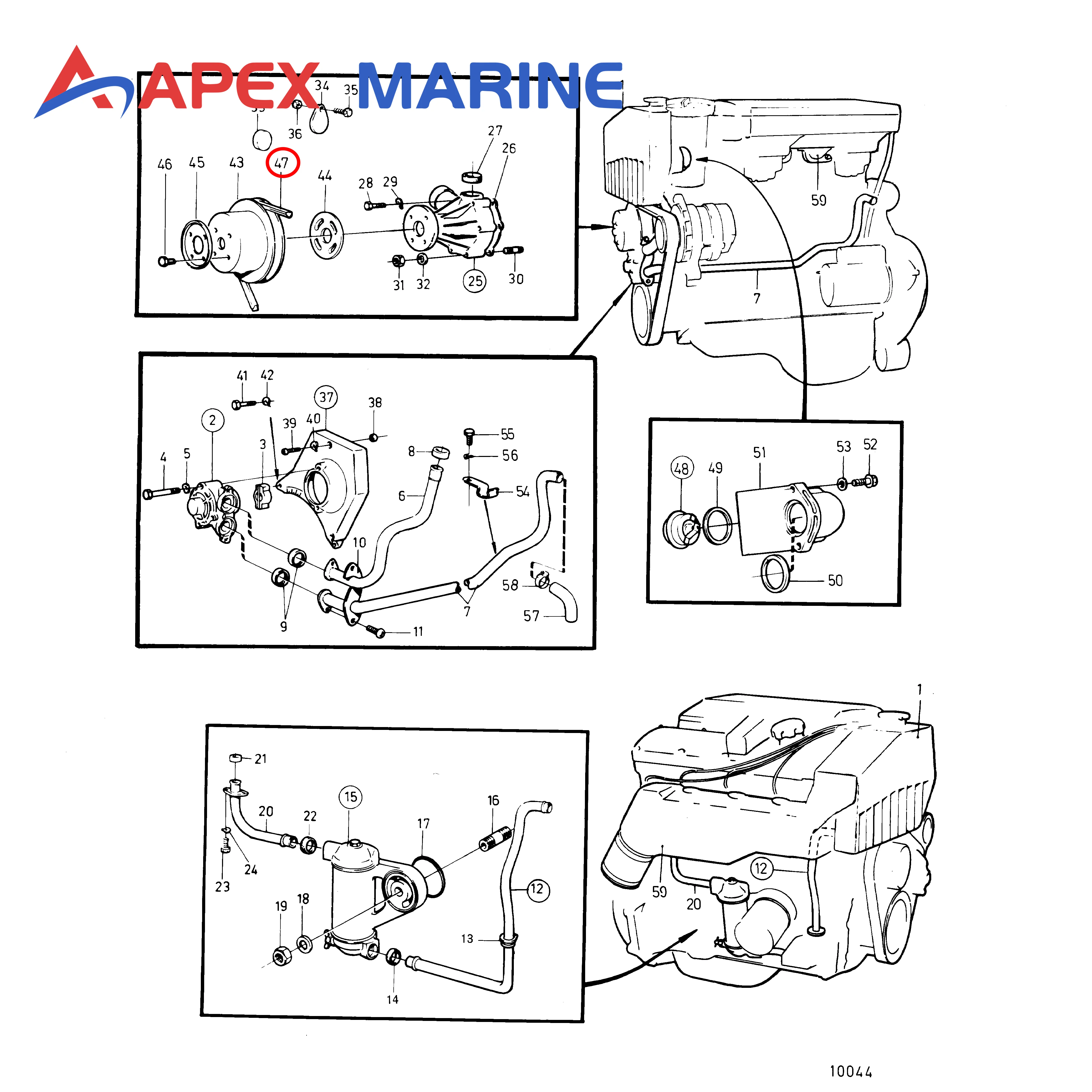 966694 Alternator Serpentine Belt Replacement Volvo Penta MB10A 230A AQ 115 120 125 130 140 145 165 170 834548 958313 18548